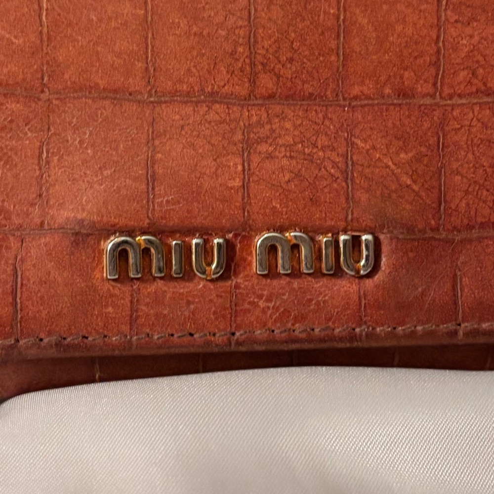 Miu Miu Croc-Embossed Leather Long Wallet - Picture 4 of 15